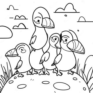 Frohliche Puffin Rock Freunde Ausmalbild 106209 43640