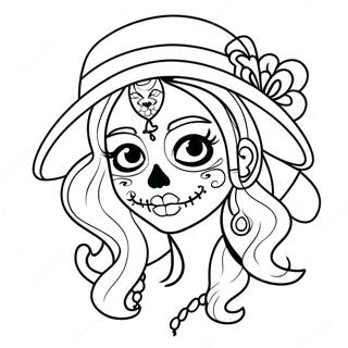 Lebendige Gangsta Zuckerschadel Madchen Ausmalbild 106313 43723