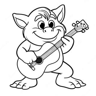 Floyd Der Troll Spielt Gitarre Ausmalbild 106336-43730