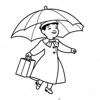 Mary Poppins Fliegt Mit Regenschirm Ausmalbild 106490-43850