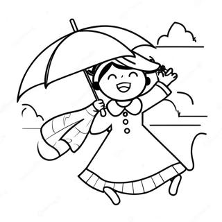 Mary Poppins Fliegt Mit Regenschirm Ausmalbild 106490-43851