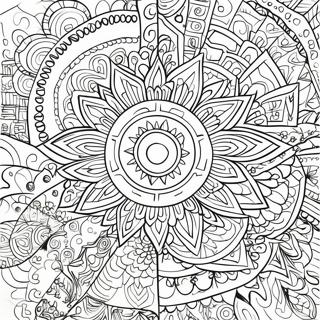 Buntes Asthetisches Trippy Mandala Ausmalbild 106541 43891