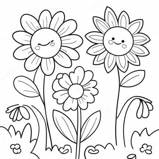 Bunter Blumengarten Muttertag Ausmalbild 106772-44073