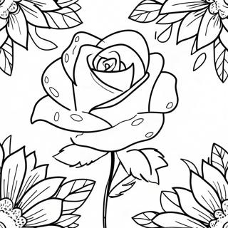 Zarte Rose Muttertag Ausmalbild 106773-44079