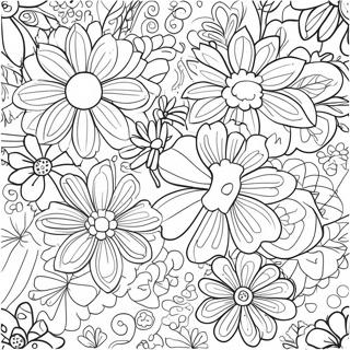 Lebendige Blumenmuster Muttertag Ausmalbild 106774-44083