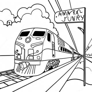 Bunte Amtrak Zugreise Ausmalbild 106924-44191