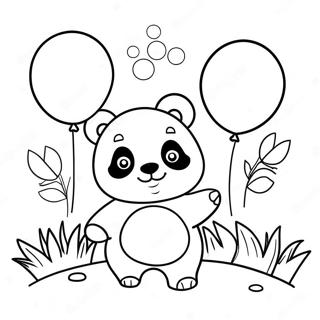 Niedlicher Mimi Panda Mit Ballons Ausmalbild 107538-44673