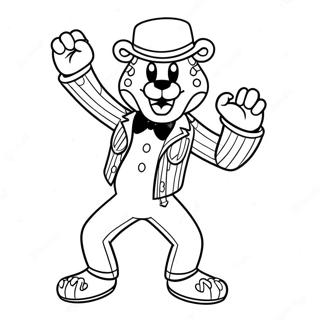 Glamrock Freddy Tanzen Ausmalbild 107592-44721