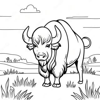 Majestatischer Buffel Auf Einem Feld Ausmalbild 107640 44756