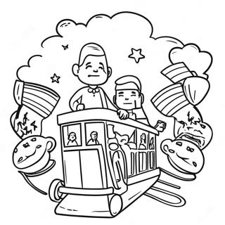 Buntes Wahltag Parade Ausmalbild 107949 45001