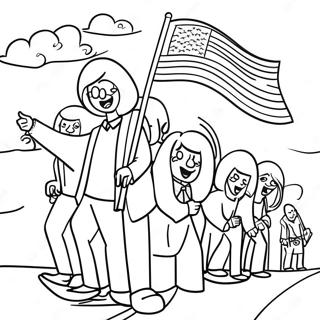 Buntes Wahltag Parade Ausmalbild 107949 45002