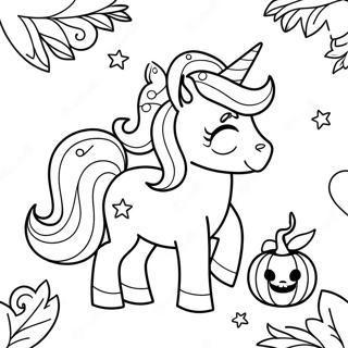 Glitzerndes Halloween Einhorn Ausmalbild 108153-45153