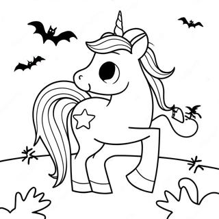 Gruseliges Halloween Einhorn Mit Geistern Ausmalbild 108155 45161