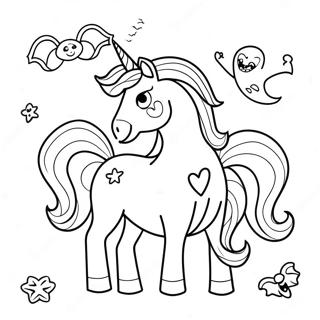 Gruseliges Halloween Einhorn Mit Geistern Ausmalbild 108155 45162