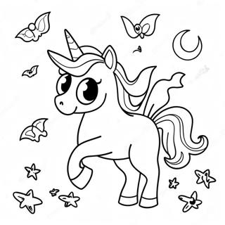 Gruseliges Halloween Einhorn Mit Geistern Ausmalbild 108155 45164