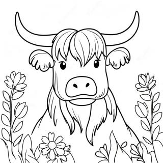 Hochlandrind Mit Blumen Ausmalbild 108233-45223