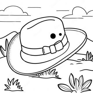 Vintage Cowboyhut In Wustenlandschaft Ausmalbild 109057-45924