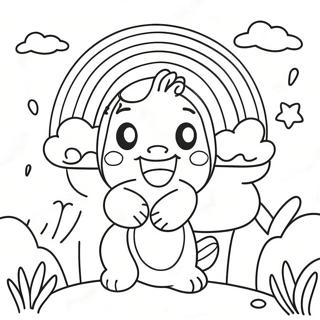 Frohliches Lila Regenbogen Freunde Ausmalbild 109186-46020