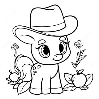 Niedlicher Apple Jack Mit Einem Hut Ausmalbild 109622-46357