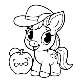 Niedlicher Apple Jack Mit Einem Hut Ausmalbild 109622-46358