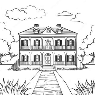 Charmantes Louisiana Plantagenhaus Ausmalbild 109675-46407