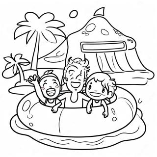 Gluckliche Kinder Im Wasserpark Ausmalbild 109777-46487