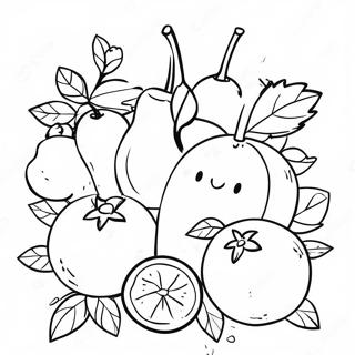 Ausmalbild Von Bunten Fruchten Im Garten 109879-46566