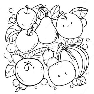 Ausmalbild Von Bunten Fruchten Im Garten 109879-46568