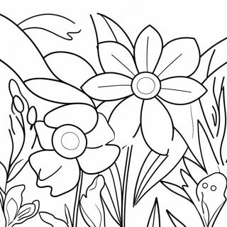 Ausmalbild Von Schonen Blumen Im Garten 109880-46570