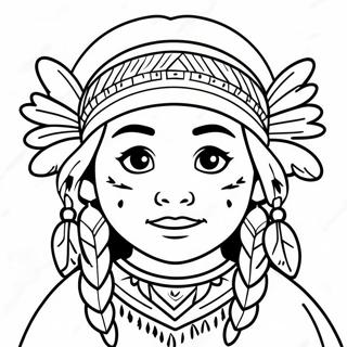 Niedliches Ausmalbild Von Einem Amerikanischen Ureinwohnermadchen 109904 46582