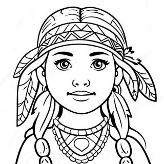 Niedliches Ausmalbild Von Einem Amerikanischen Ureinwohnermadchen 109904 46583