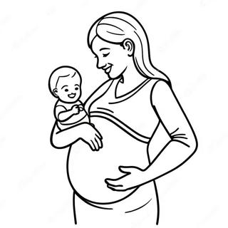 Gluckliche Schwangere Mutter Mit Babybauch Ausmalbild 109981-46640