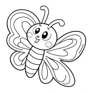 Niedlicher Cartoon Schmetterling Ausmalbild 1103-1345