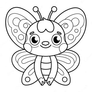 Niedlicher Cartoon Schmetterling Ausmalbild 1103-1348