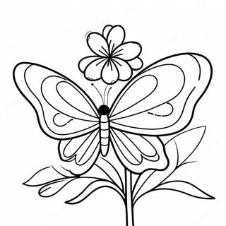 Realistischer Schmetterling Auf Einer Blume Ausmalbild 1104-87