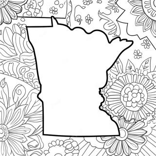 Umriss Des Bundesstaates Minnesota Ausmalbild 110598-47114