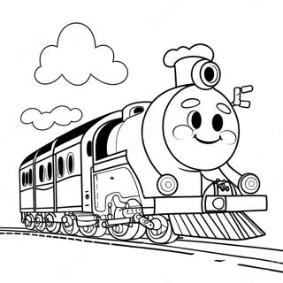 Glucklicher Zug Mit Lachelnden Gesichtern Ausmalbild 11064-1715