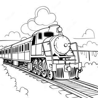 Vintage Zug Auf Einer Brucke Ausmalbild 11065-311