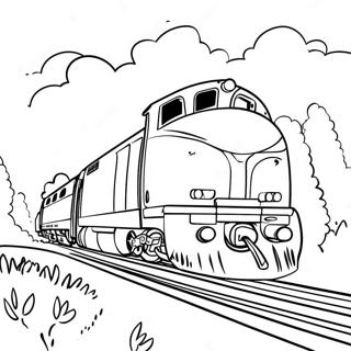 Schneller Zug Rast Durch Die Landschaft Ausmalbild 11066-1949