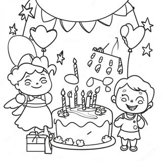 Frohliche Ausmalbild Szene Zur 5 Geburtstagsfeier 110754 47247