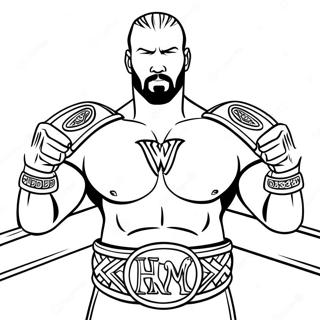 Triple H Mit Zwei Gurtel Ausmalbild 111141 47570