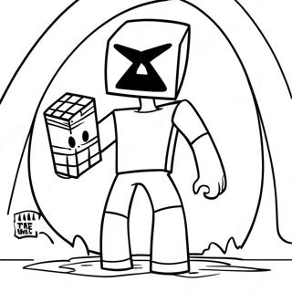 Enderman Mit Einem Block Ausmalbild 111270-47667