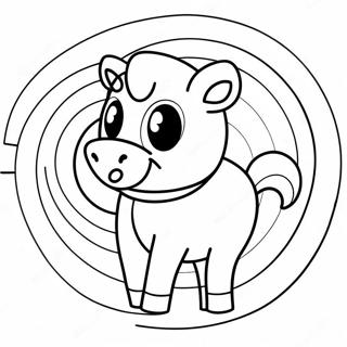 Niedlicher Target Bullseye Maskottchen Ausmalbild 111397-47761