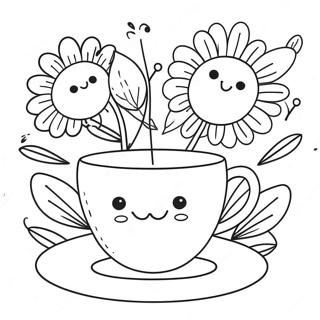 Niedliche Tasse Mit Blumen Ausmalbild 111449-47801