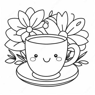 Niedliche Tasse Mit Blumen Ausmalbild 111449-47802