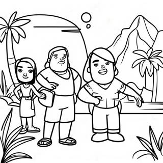 Total Drama Insel Szene Ausmalbild 111962 48207