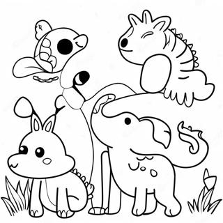 Verspielte Folk Art Tiere Ausmalbild 112195-48396