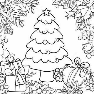 Festliches Weihnachtsbaum Ausmalbild 112270-48452