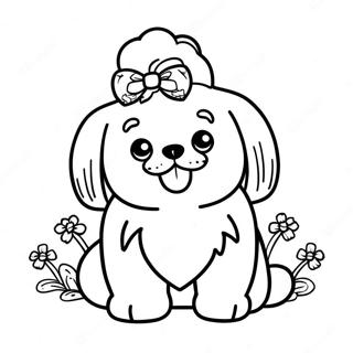 Flauschiger Shih Tzu Mit Schleife Ausmalbild 112703-48790