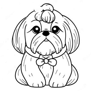 Flauschiger Shih Tzu Mit Schleife Ausmalbild 112703-48791